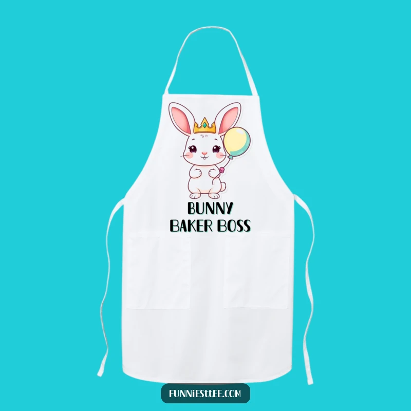 Funny Rabbit King Apron - Cook with Royal Flair!