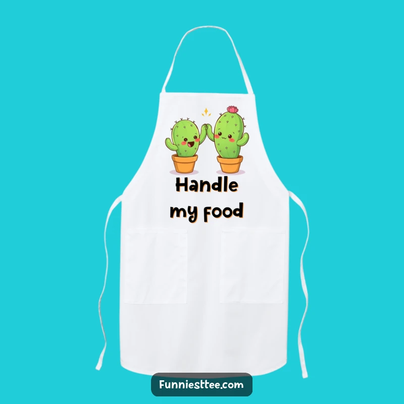 Funny Cactus High-Five Apron - Kitchen Prickly Fun, Humorous Chef Gift