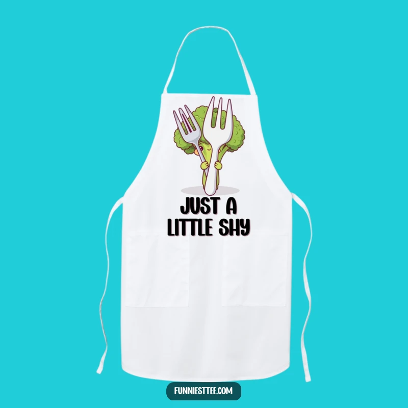 Funny Shy Broccoli Apron: Kitchen Veggie Guard, Hilarious Humorous Cooking Accessory