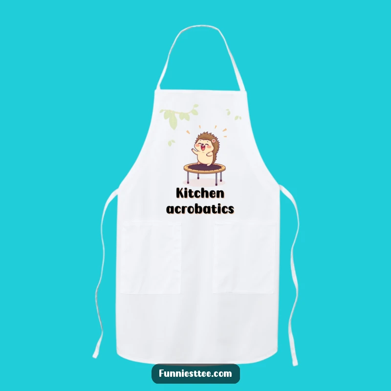 Funny Hedgehog Trampoline Apron - Hilarious Kitchen Fun Gift