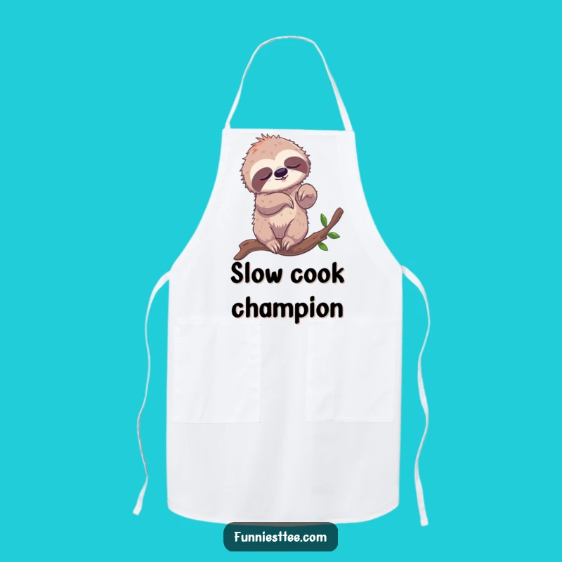 Funny Sloth Breakdancing Apron - Kitchen Moves (Slowly)