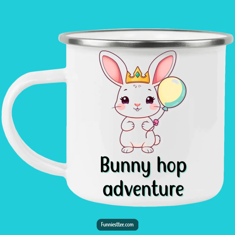 Funny Rabbit King Camping Mug - Royal Adventures Await!