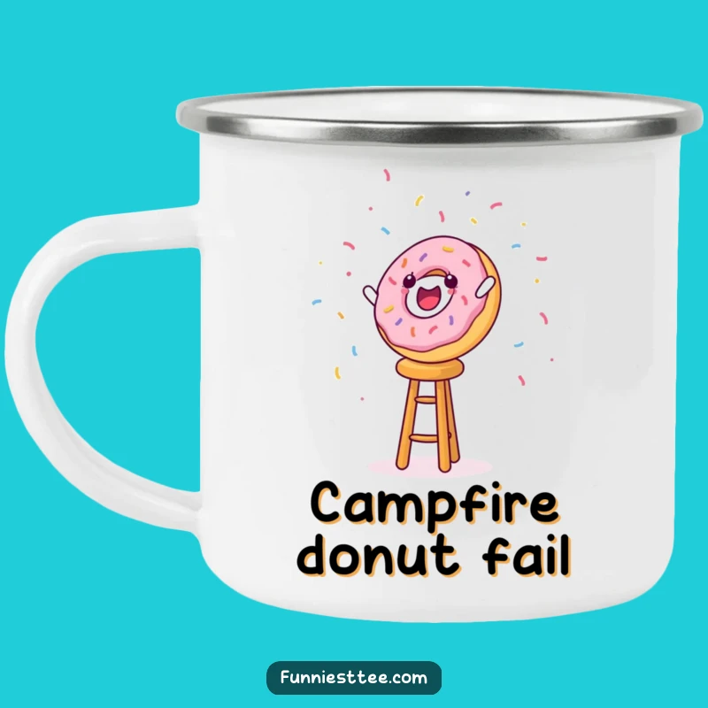 Durable Funny Donut Fall Camping Mug: Adventure with a Sweet Twist