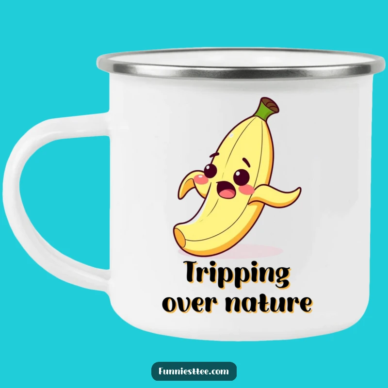 Funny Banana Peel Slip Camping Mug: Enjoy Hot Drinks with a Laugh!