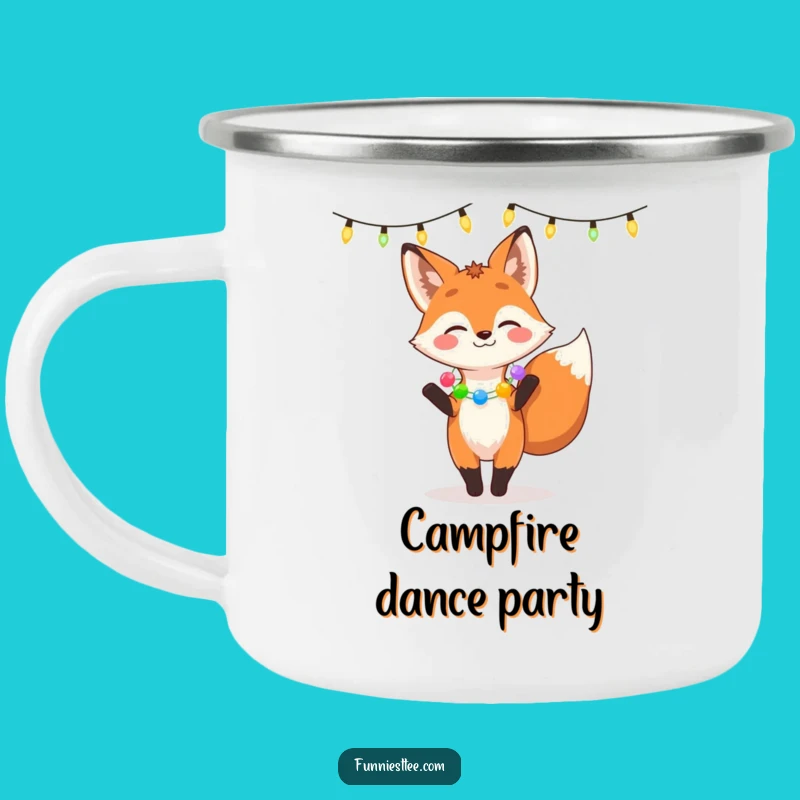 Funny Fox Party Camping Mug - Dance Under the Stars!