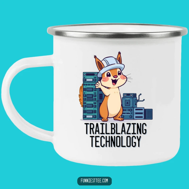Funny Tech Squirrel Camping Mug: Adventure Fuelled by Ingenuity