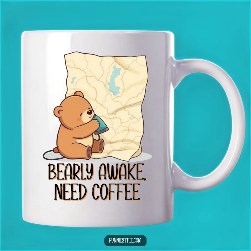 Funny Sleepy Bear Ironing Map Mug: A Hilarious Gift for the Tired Soul