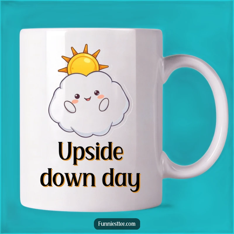 Funny Cloud Sun Mug - Upside Down Sky Charm, Whimsical Morning Gift Idea