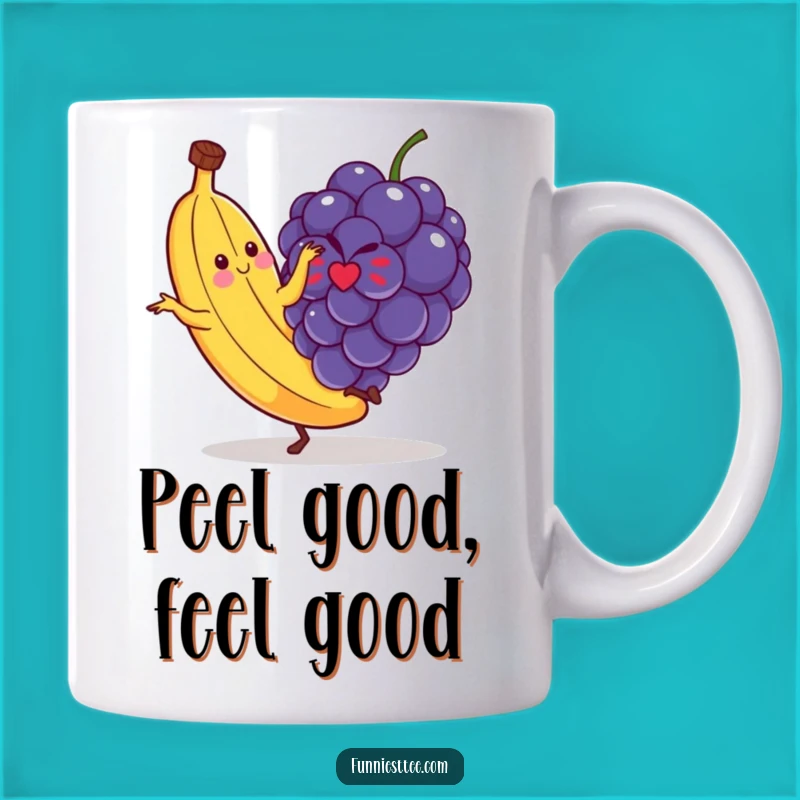 Funny Dancing Banana Slipping Grape Mug - Hilarious Gift for Fruit Lovers