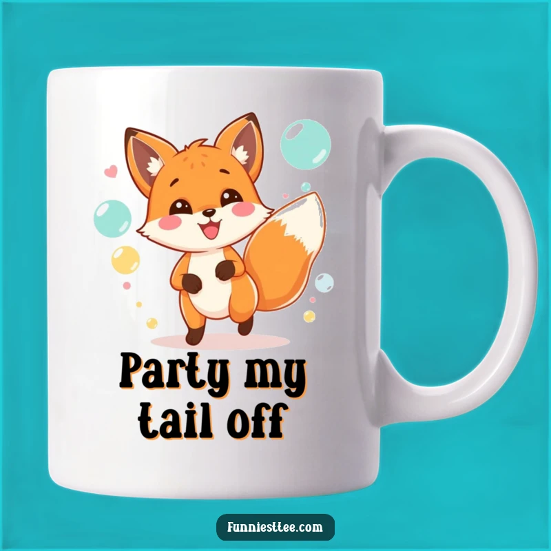 Funny Fox Chasing Bubbles Mug: A Hilarious Party Gift for Fox Lovers