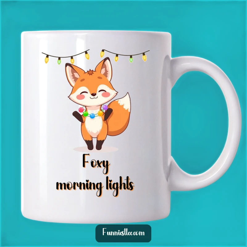 Funny Fox Party Mug - Dancing Lights, Hilarious Gift!