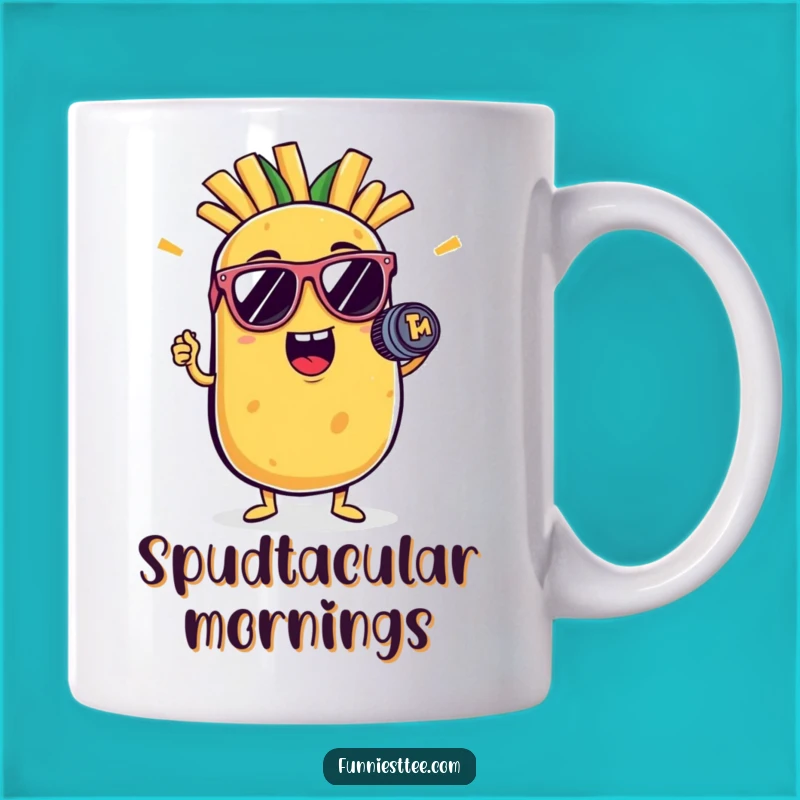 Funny Potato Fry Mic Mug: Rockstar Spud Attitude - Perfect Funny Gift!