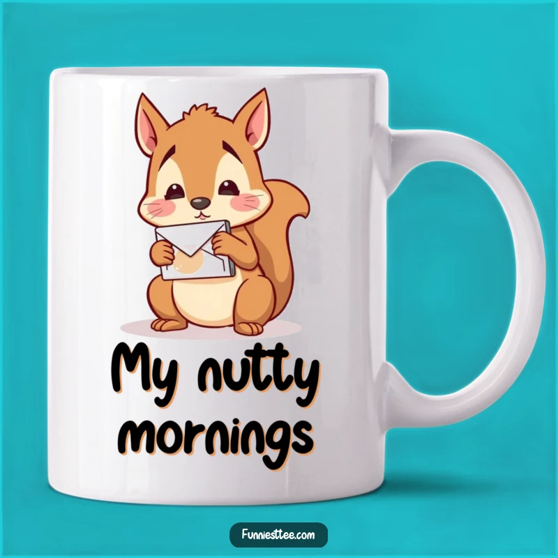 Funny Squirrel Mail Mug: Confused Nut Self-Mail Cartoon Character Gift