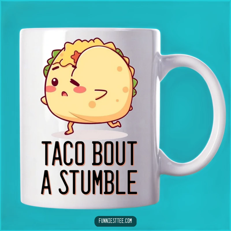 Funny Tripping Taco Mug: Determined Foodie Fail, Hilarious Humorous Gift