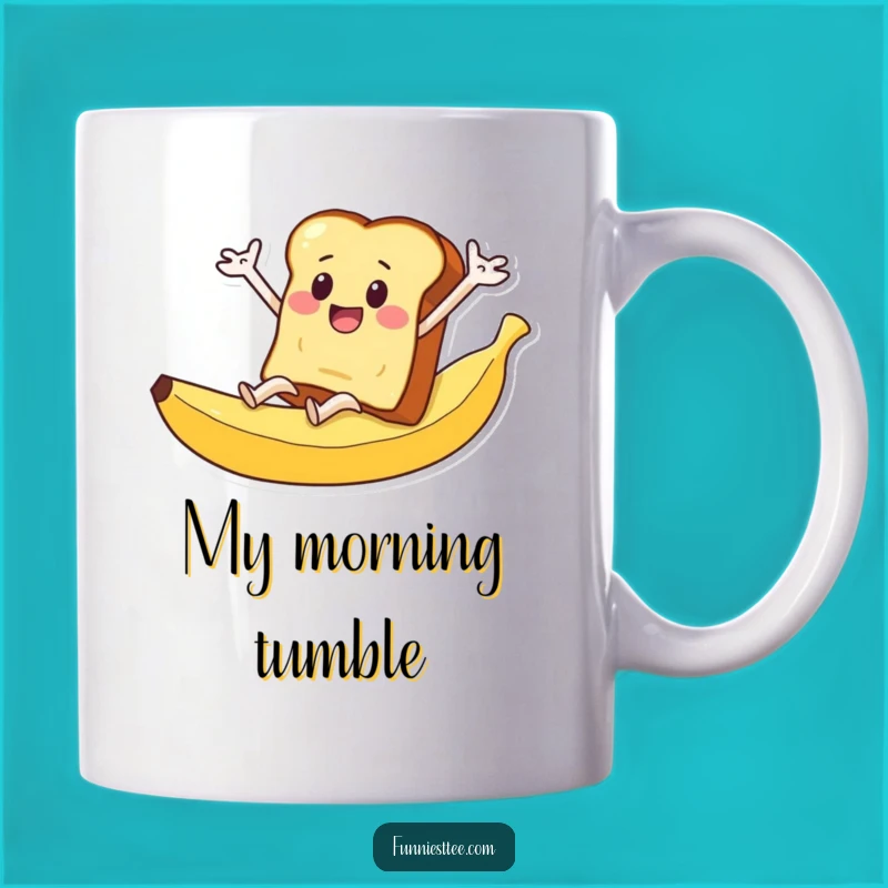 Funny Toast Banana Peel Mug: Flailing Arms Gag Gift