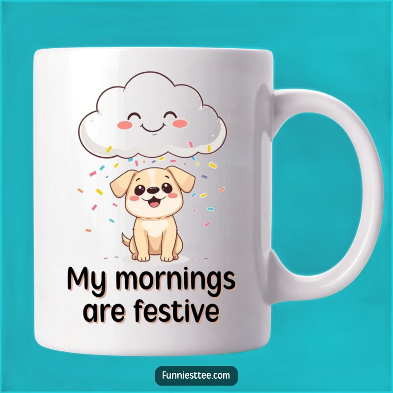 Funny Confetti Cloud Dog Mug - Adorable Surprise Pet Gift for Dog Lovers