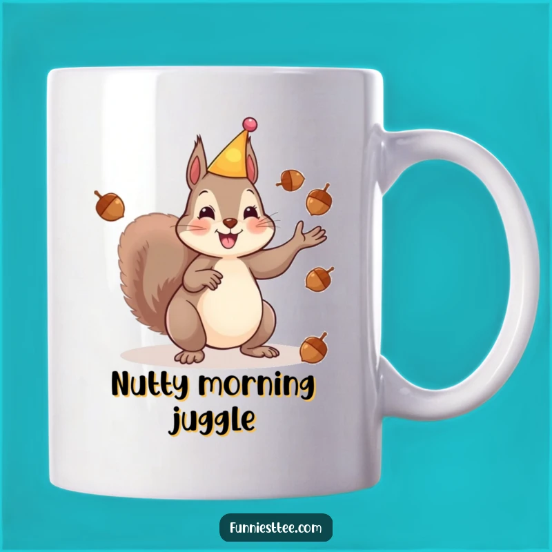 Funny Squirrel Party Mug - Juggling Acorns, Hilarious Gift!