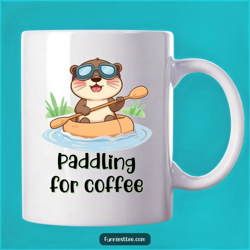 Funny Otter Paddling Mug - Joyful Stream Adventure Gift