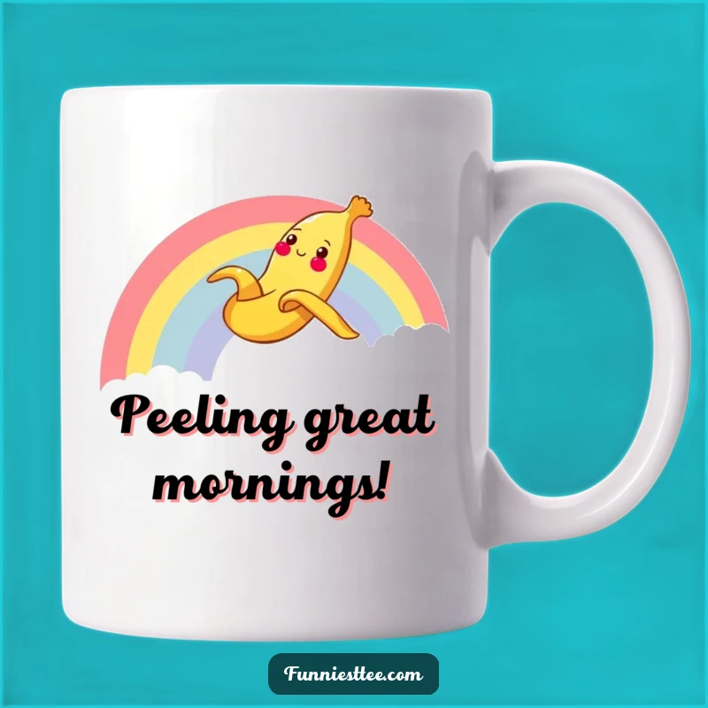 Funny Banana Rainbow Mug: Cheerful Peel Slide Gift