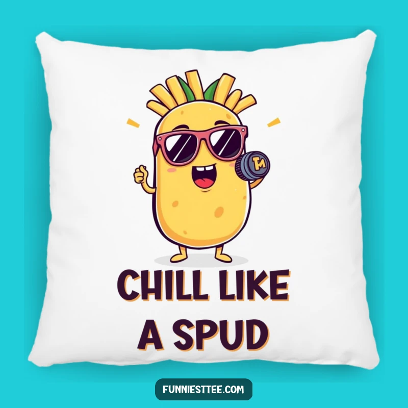 Cool Funny Potato Fry Mic Pillow: Rockstar Comfort - Sweet Funny Gift!