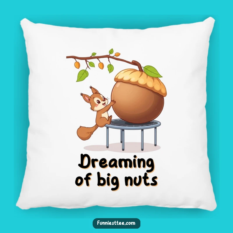 Funny Squirrel Trampoline Acorn Pillow: Cozy Comfort and Laughs