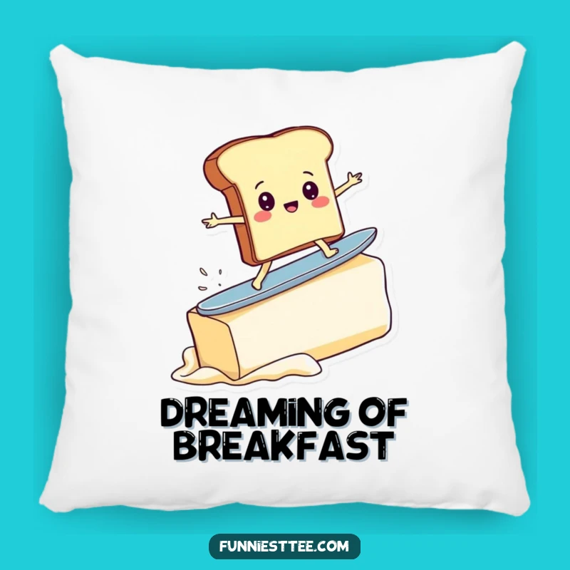 Funny Toast Surfer Pillow - Cozy Butter Wave Comfort, Hilarious Accent Gift