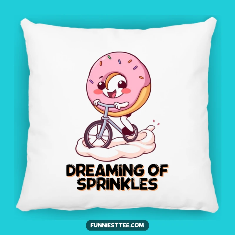 Cozy Funny Donut Unicycle Pillow: Adorable Frosting Swirl Comfort - Sweet Funny Gift!