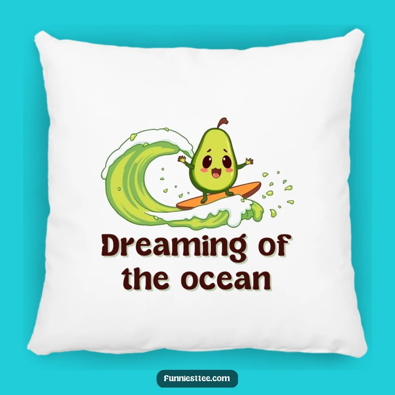 Funny Avocado Guacamole Wave Pillow: Comfy Laughs and a Great Gift