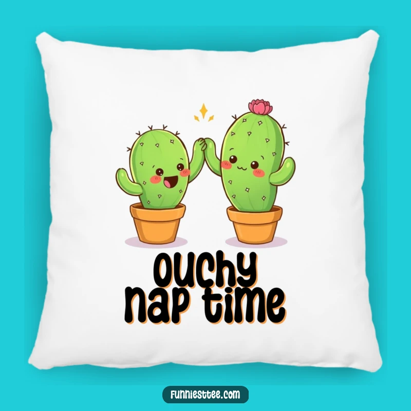 Funny Cactus High-Five Pillow - Cozy Prickly Comfort, Humorous Accent Gift
