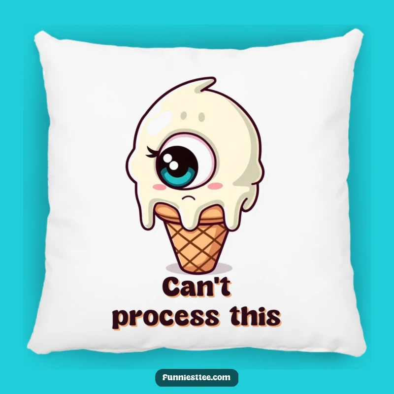 Funny Confused Ice Cream Pillow: Cozy Up with Comical Sweetness!