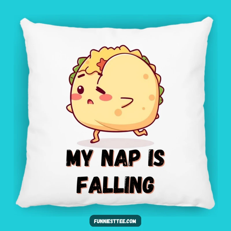 Funny Tripping Taco Pillow: Soft Foodie Comfort, Adorable Humorous Accent