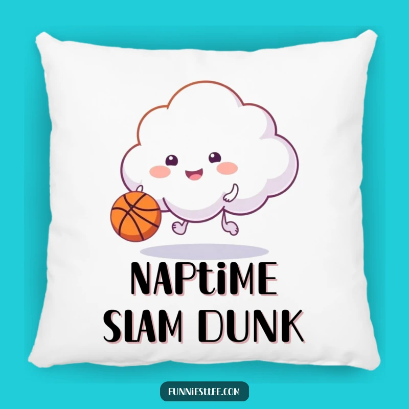 Funny Happy Cloud Pillow: Cozy Comfort with Basketball Fun