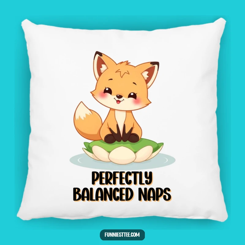Funny Fox Cub Lily Pad Pillow - Cozy Accent for Cheerful Spaces
