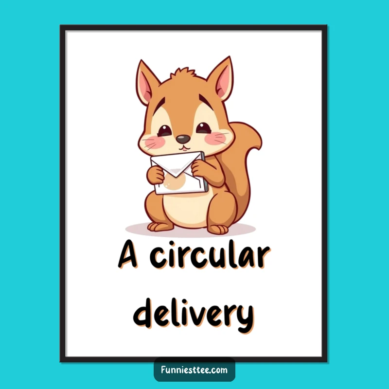 Funny Squirrel Mail Digital Art: Printable Confused Character Funny Gift