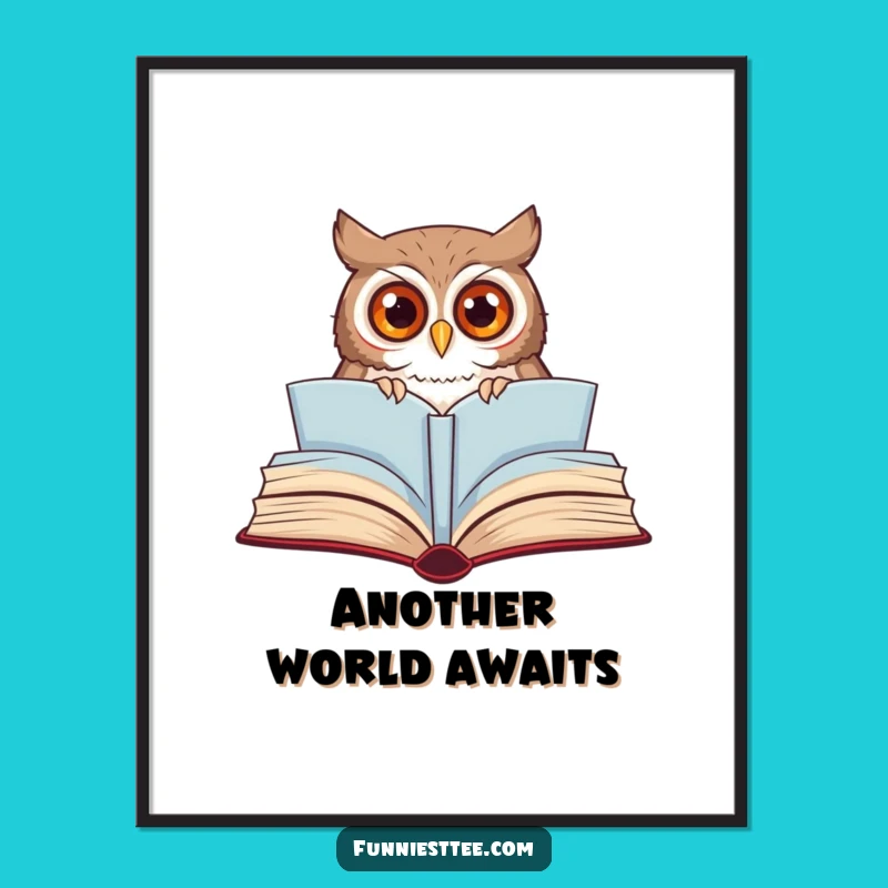 Funny Curious Owl Digital Art Print - Whimsical Storybook Decor for Your Walls