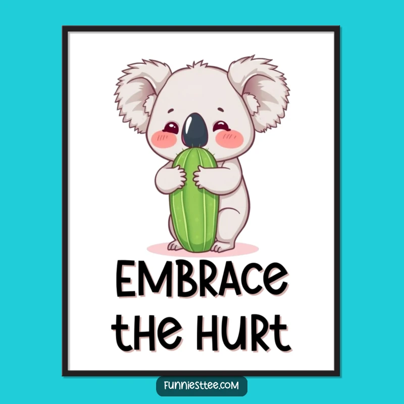 Funny Koala Cactus Hug Digital Art - Hilarious Downloadable Decor