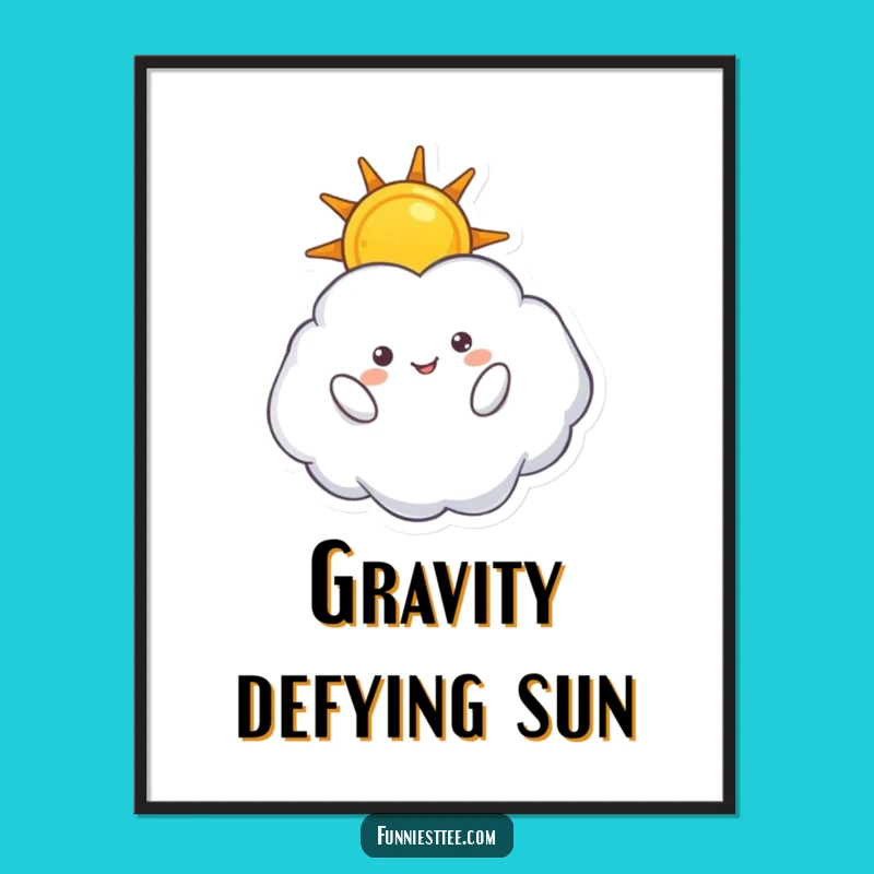 Funny Cloud Sun Digital Art - Printable Sky Humor, Instant Whimsical Gift