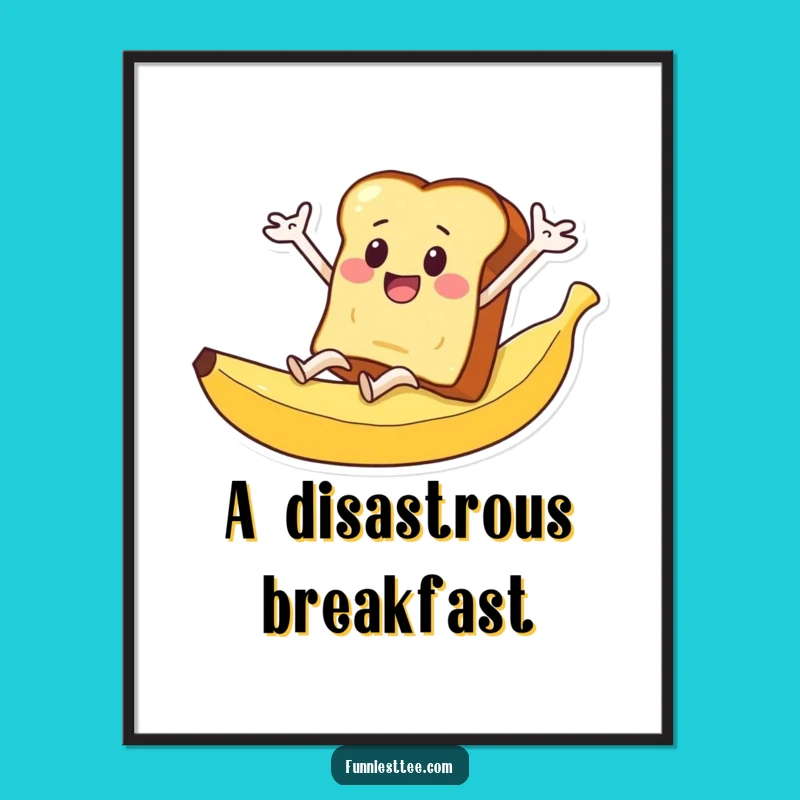 Funny Toast Banana Peel Digital Art - Printable Slip Art