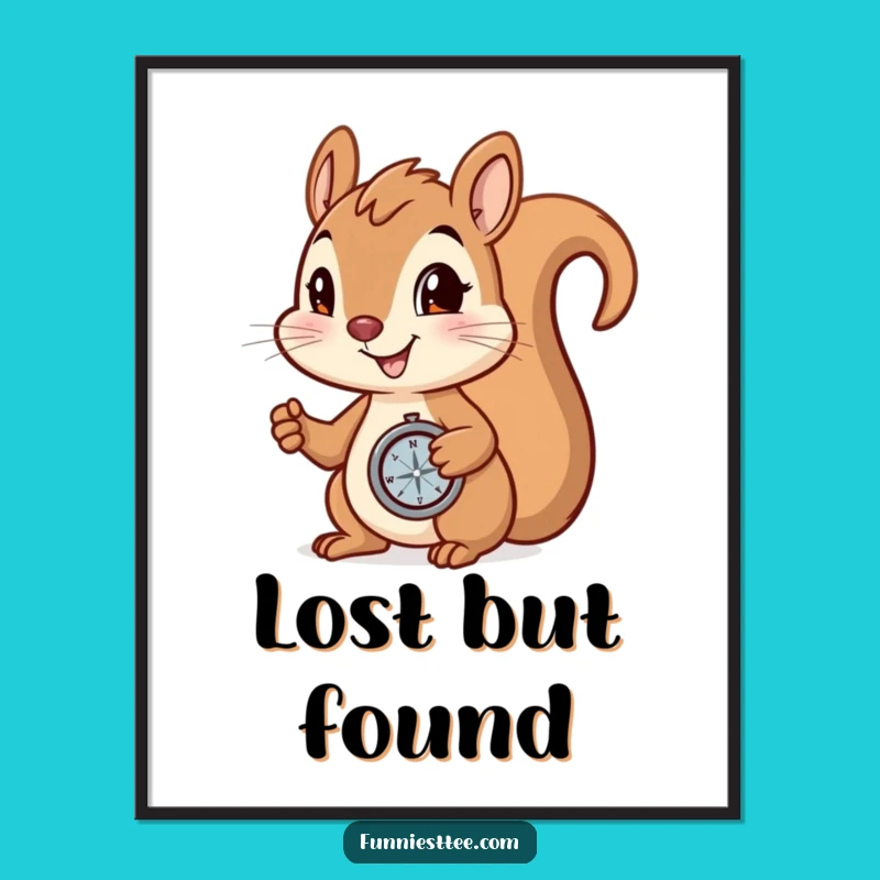 Funny Determined Squirrel Digital Art: Printable Decor for Instant Adventure