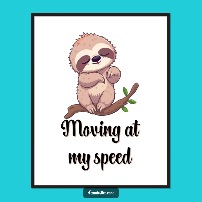 Funny Sloth Breakdancing Digital Art - Instant Wall Humor