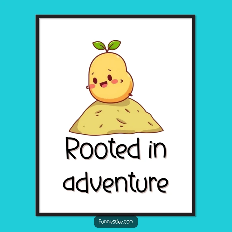 Funny Rolling Potato Digital Art: Spud's Descent Art, Perfect Funny Gift