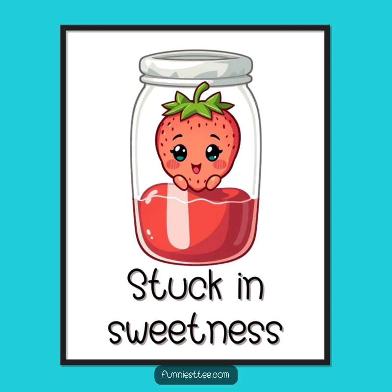 Funny Strawberry Jam Digital Art: Instant Fruity Charm!
