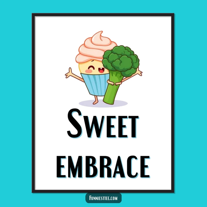 Funny Cupcake Hug Digital Art: Instant Sweetness for Your Walls!