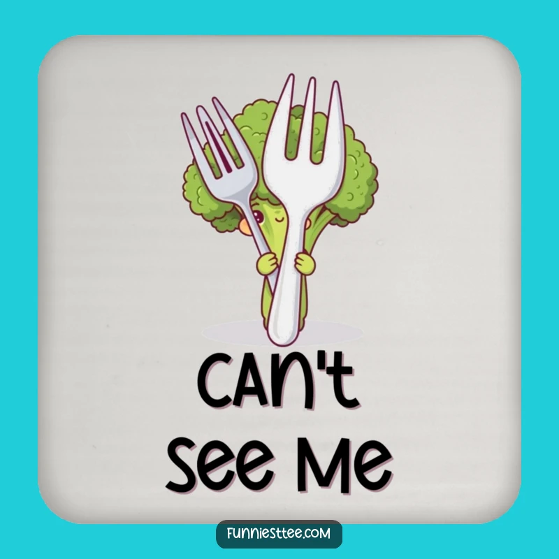 Funny Shy Broccoli Coaster Set: Protect Surfaces, Cute Humorous Table Decor