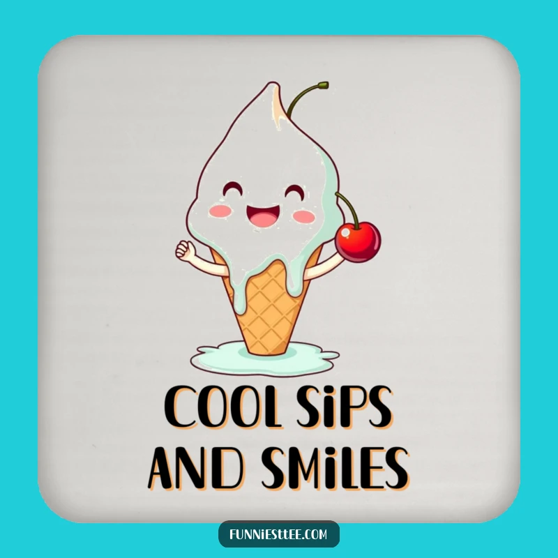 Funny Ice Cream High-Five Coaster - Protect Drinks with Sweet Humor