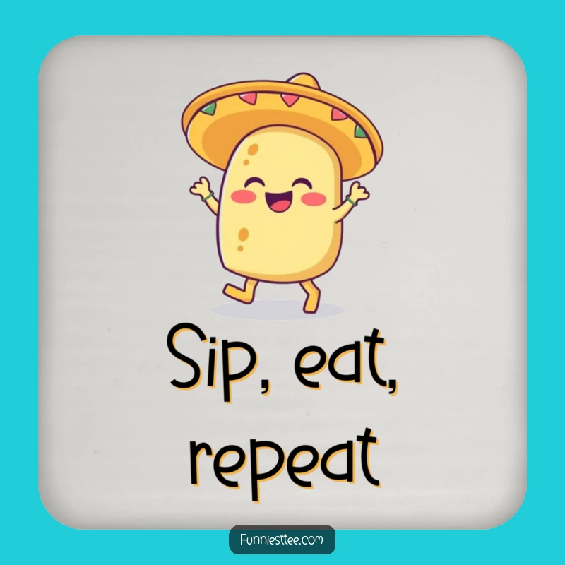 Funny Giggling Taco Coaster: Protect Surfaces with Fiesta Flair