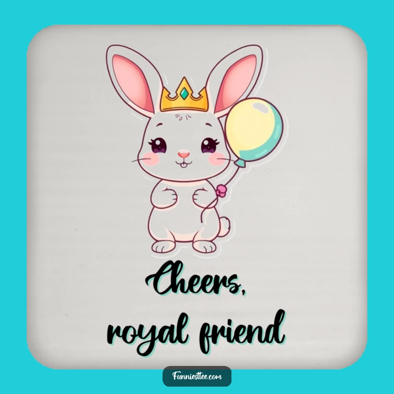 Funny Rabbit King Coaster - Protect Surfaces with Royalty!