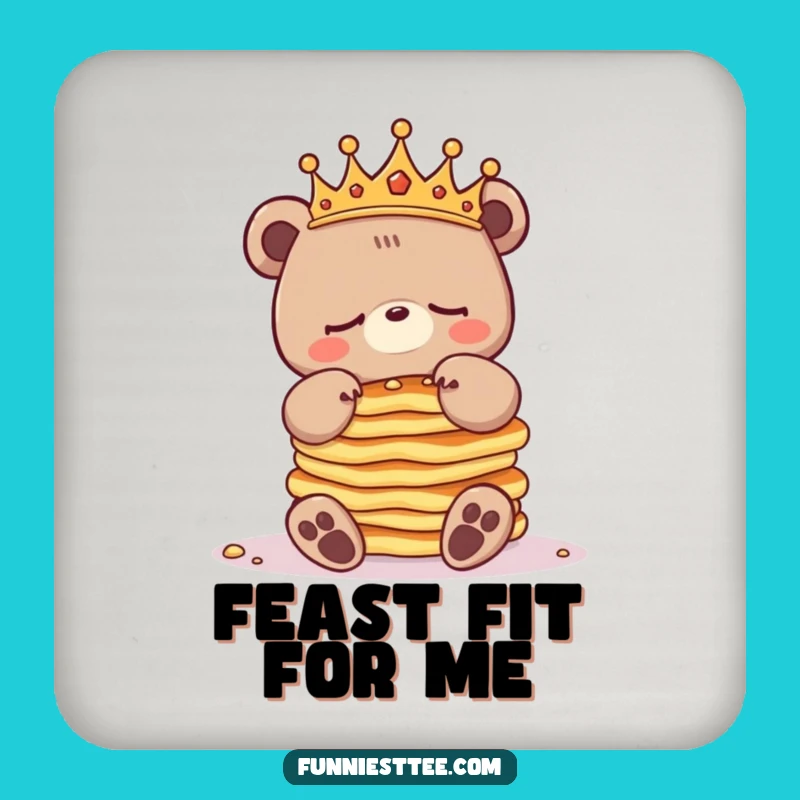 Funny Sleepy Bear Pancake Coaster Set: Protect Surfaces with Royalty - Cool Funny Gift!