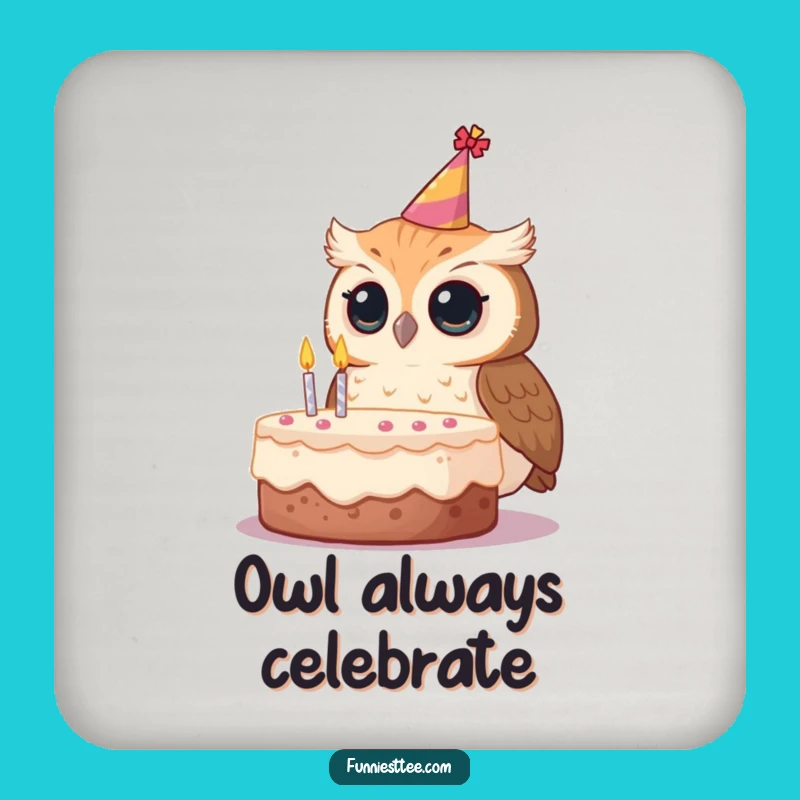 Funny Owl Party Hat Coaster: Protect Surfaces with Whimsical Charm