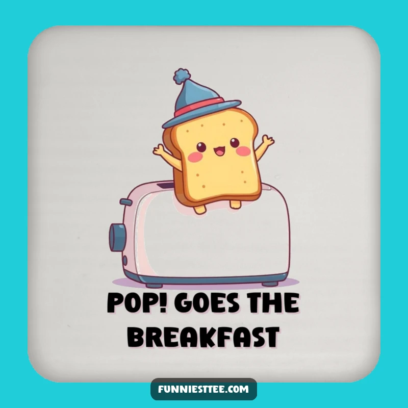Funny Toast Leap Coaster - Protect Surfaces Breakfast Drama Gift